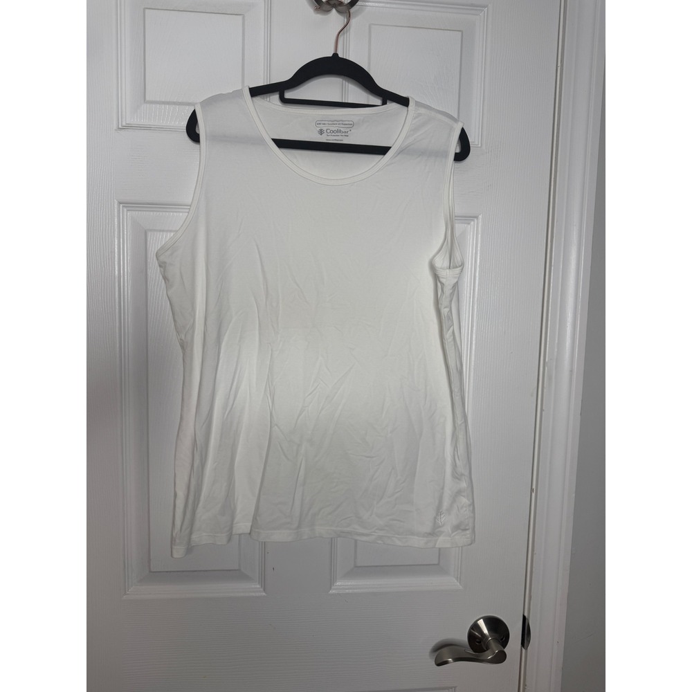 COOLIBAR Basic White Tank UPF50 Bamboo Blend Size XL